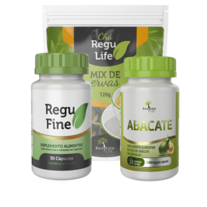 Regu Fine + Óleo de Abacate 30 caps + Chá Regu life pacote – Trio Emagrecedor forte Bem Estar Life