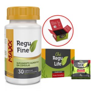Regu Fine Maxx Termogênico 7x mais potente + Chá 30 sachês Frutas Vermelhas Bem Estar Life