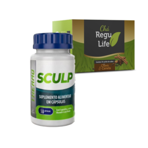 SCULP THERMO + Chá Regulife 30 saches cravo e canela -Combo Emagrecedor – Potente Acelerador de Metabolismo 12 x mais resultado