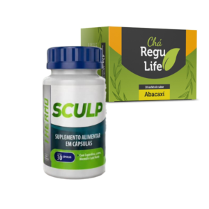 SCULP THERMO + Chá Regulife 30 saches Abacaxi -Combo Emagrecedor – Potente Acelerador de Metabolismo 12 x mais resultados.