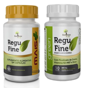 Regu Fine MAIS 60 Capsulas e Regu fine Green 30 capsulas Bem Estar Life