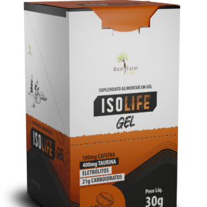 Gel Carbo ISOLIFE com caféina e taurina – 10 sachês sabor Café Expresso