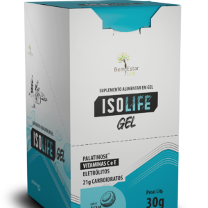 Gel Carbo ISOLIFE com caféina e taurina – 10 sachês sabor Agua de coco