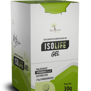 Gel Carbo ISOLIFE com caféina e taurina – 10 sachês sabor Limão