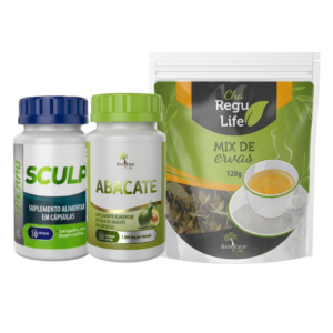 Sculp thermo + Oleo de Abacate 30 caps + Chá Regulife – Trio Emagrecedor 12x mais forte Bem Estar Life