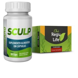 SCULP THERMO + Chá Regulife 30 saches frutas vermelhas -Combo Emagrecedor  – Potente Acelerador de Metabolismo 12 x mais resultados.