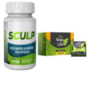 SCULP THERMO + Chá Regulife 30 saches ABACAXI – Potente Acelerador de Metabolismo 12 x mais resultados Bem Estar Life