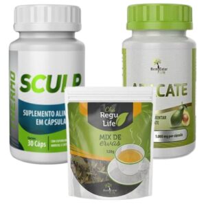 Sculp thermo + Oleo de Abacate 30 caps + Chá Regulife – Trio Emagrecedor 12x mais forte Bem Estar Life