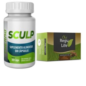 SCULP THERMO + Chá Regulife 30 saches cravo e canela -Combo Emagrecedor  – Potente Acelerador de Metabolismo 12 x mais resultados.